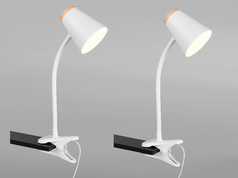 2er SET LED Klemmleuchten Weiß flexibel biegsam, Höhe 33cm
