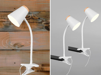 2er SET LED Klemmleuchten Weiß flexibel biegsam, Höhe 33cm