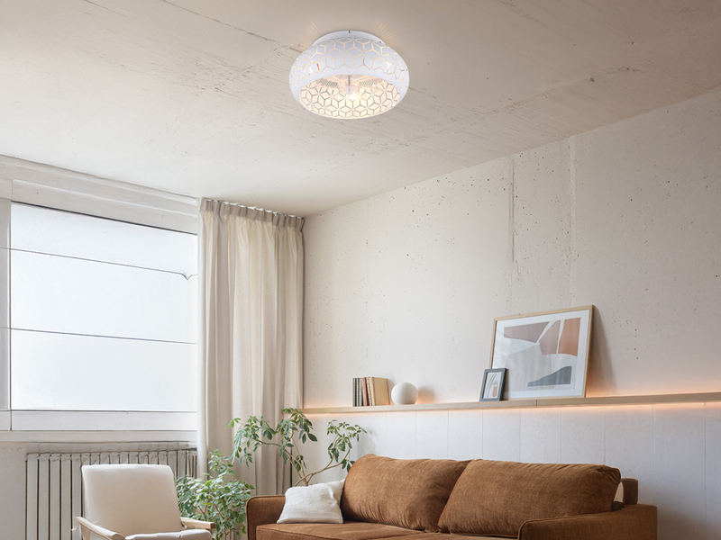 Deckenleuchte Weiß mit Ventilator & Fernbedienung inkl. E27 LED Ø 50cm