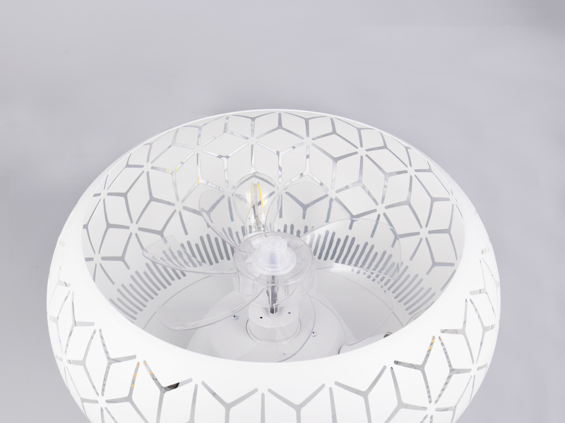 LED Deckenleuchte mit Ventilator & Fernbedienung in Weiß, Ø 50cm