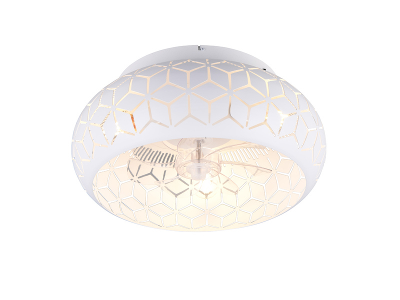 LED Deckenleuchte mit Ventilator & Fernbedienung in Weiß, Ø 50cm