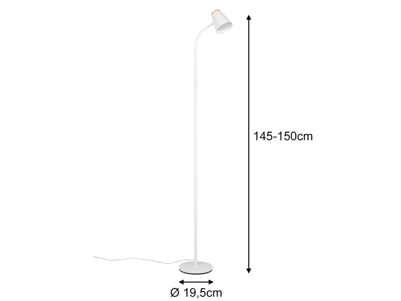 LED Stehlampe PONGO Weiß flexibel biegsam, Höhe 145cm