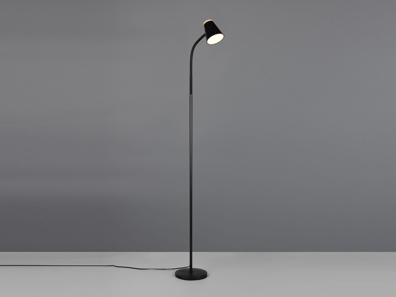 LED Stehlampe PONGO Schwarz flexibel biegsam, Höhe 145cm