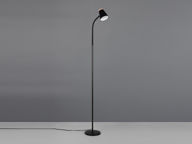 LED Stehlampe PONGO Schwarz flexibel biegsam, Höhe 145cm