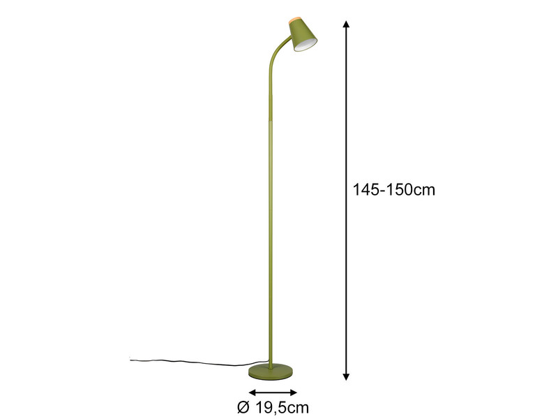 LED Stehlampe PONGO Grün flexibel biegsam, Höhe 145cm