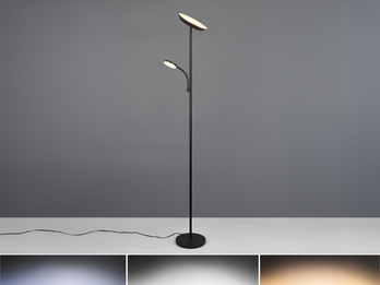 LED Deckenfluter SPECTER mit Leselampe, dimmbar & Lichtfarbe einstellbar, 178cm