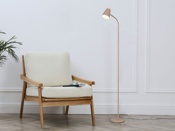 LED Stehlampe PONGO Beige flexibel biegsam, Höhe 145cm