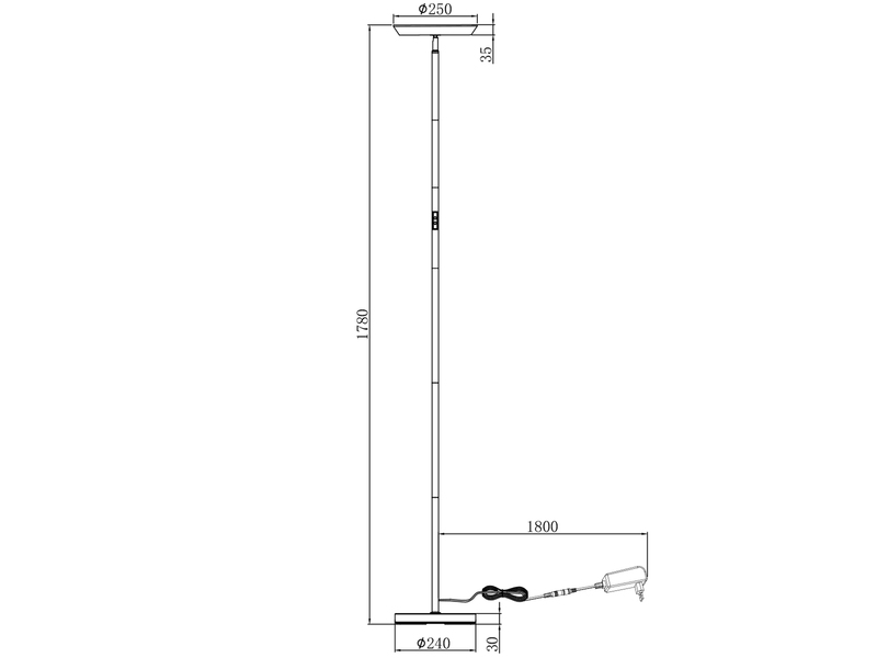 Deckenfluter SPECTER LED dimmbar & Lichtfarbe einstellbar, Weiß, Höhe 178cm