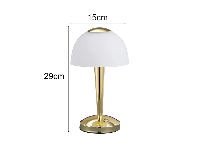 Kleine LED Tischleuchte VENTURA Messing 3-fach dimmbar, Höhe 29cm