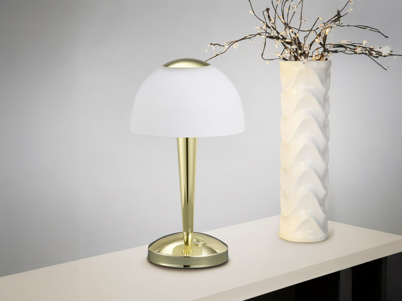 LED Tischleuchte VENTURA Messing 3-fach dimmbar, Höhe 29cm
