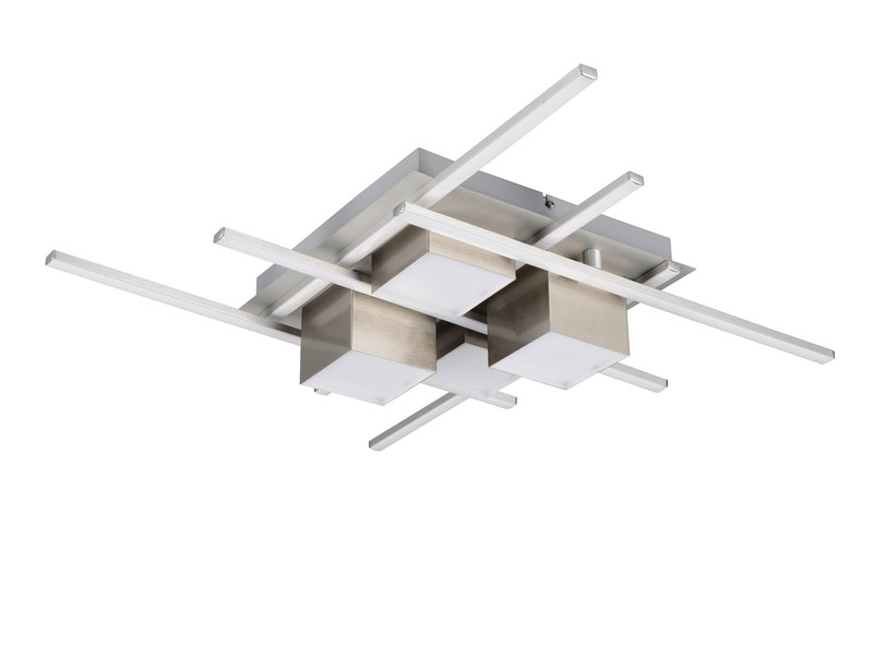 LED Deckenleuchte ROGER Silber mit Fernbedienung, 70cm groß