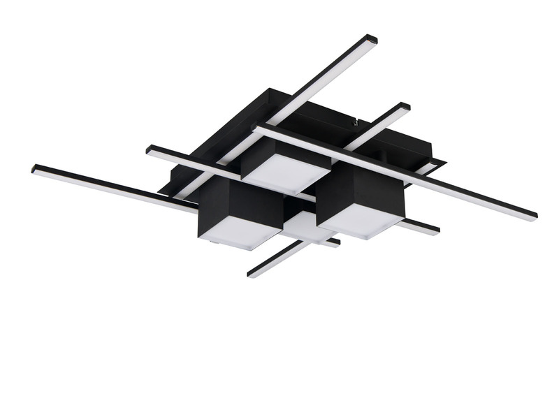 LED Deckenleuchte ROGER Schwarz mit Fernbedienung, 70cm groß