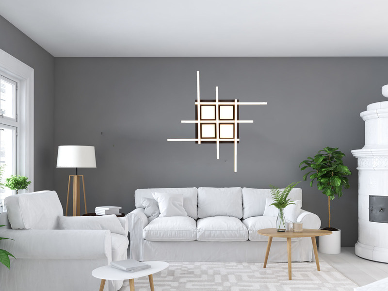 LED Deckenleuchte ROGER Schwarz mit Fernbedienung, 70cm groß