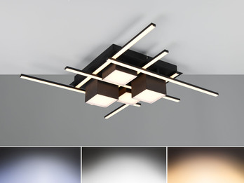 LED Deckenleuchte ROGER Schwarz mit Fernbedienung, 70cm groß