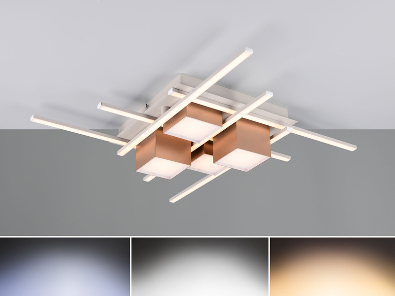 LED Deckenleuchte ROGER Coffee mit Fernbedienung, 70cm groß