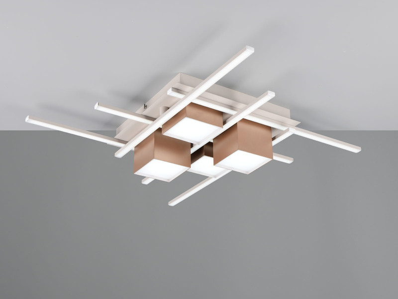 LED Deckenleuchte ROGER Coffee mit Fernbedienung, 70cm groß
