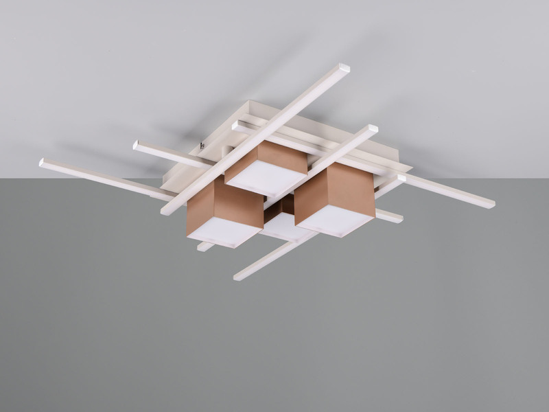 LED Deckenleuchte ROGER Coffee mit Fernbedienung, Breite 70cm