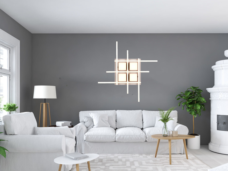 LED Deckenleuchte ROGER Coffee mit Fernbedienung, 70cm groß