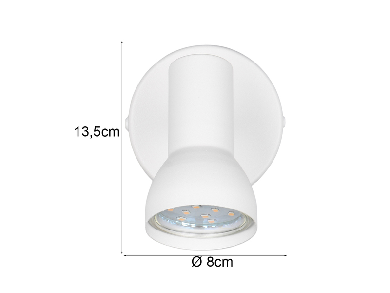 Wandstrahler CANTAR 1-flammig in Metall Weiß, Spot schwenkbar, Breite 8cm