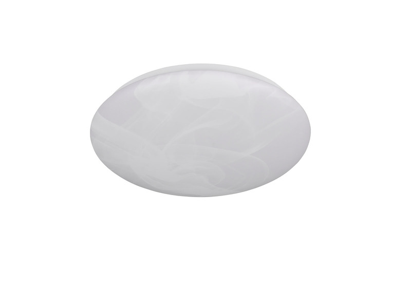 LED Deckenleuchte UMBRIA flach, Weiß marmoriert, rund Ø 28cm klein