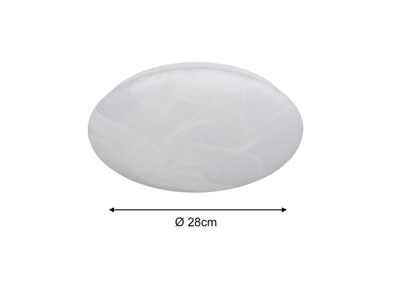 LED Deckenleuchte UMBRIA flach, Weiß marmoriert, rund Ø 28cm klein