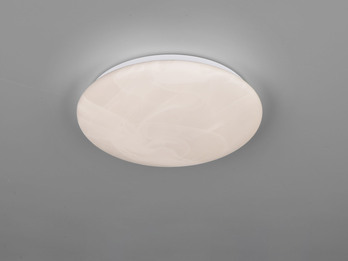 LED Deckenleuchte UMBRIA flach, Weiß marmoriert, rund Ø 28cm klein