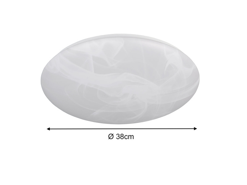 LED Deckenleuchte UMBRIA flach, Weiß marmoriert, rund Ø 38cm