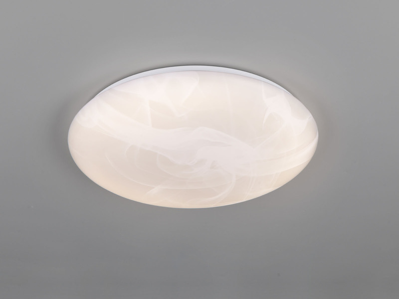 LED Deckenleuchte UMBRIA flach, Weiß marmoriert, rund Ø 38cm