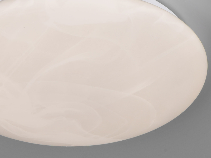 LED Deckenleuchte UMBRIA flach, Weiß marmoriert, rund Ø 38cm