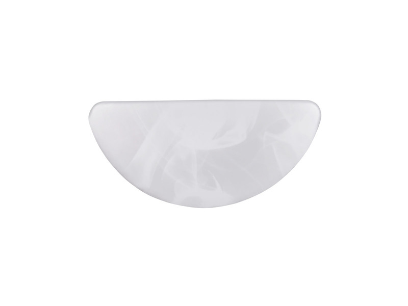 LED Wandleuchte UMBRIA extra flach, Weiß marmoriert, halbrund Breite 25,5cm