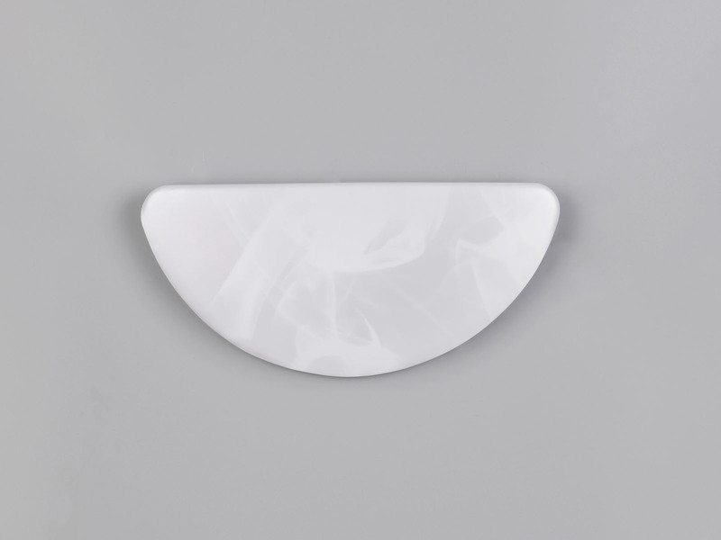 LED Wandleuchte UMBRIA extra flach, Weiß marmoriert, halbrund Breite 25,5cm