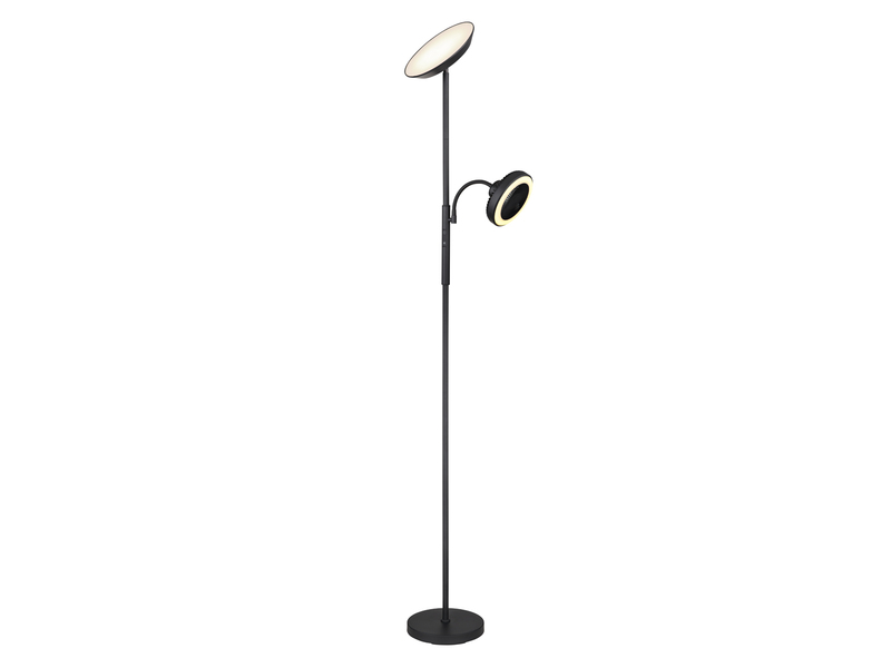 LED Deckenfluter DAVYD per Touch dimmbar mit Lesearm & Ventilator, Höhe 178cm