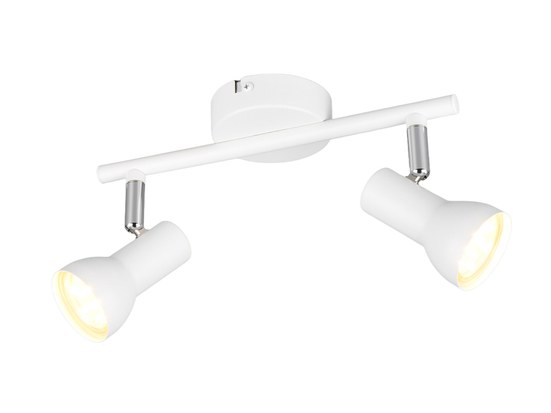 Deckenstrahler CANTAR 2-flammig Metall in Weiß, Spots schwenkbar, Breite: 25,5cm
