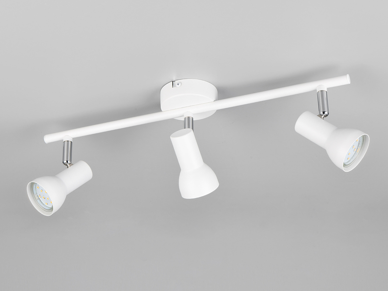 Deckenstrahler CANTAR 3-flammig Metall in Weiß, Spots schwenkbar, Breite: 45,5cm