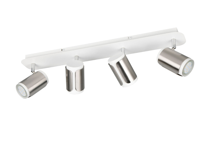 Deckenstrahler GILLAN 4flammig Metall Weiß / Silber, 60cm lang