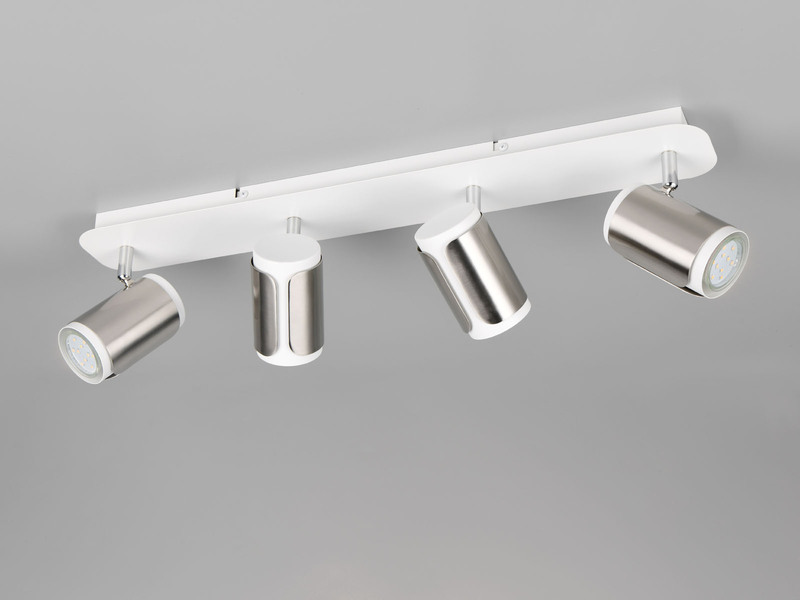 Deckenstrahler GILLAN 4flammig Metall Weiß / Silber, 60cm lang