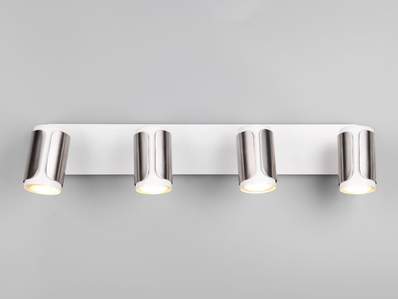 Deckenstrahler GILLAN 4flammig Metall Weiß / Silber, 60cm lang