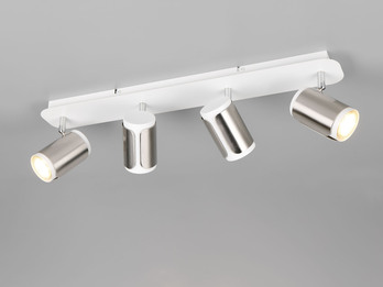 Deckenstrahler GILLAN 4flammig Metall Weiß / Silber, 60cm lang