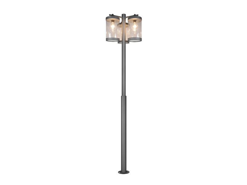 LED Straßenlaterne im Landhausstil, 3-flammig Anthrazit, Höhe 240cm
