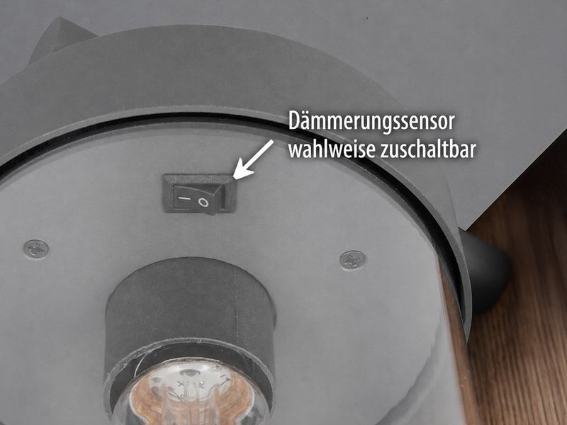 LED Außenwandleuchte Laterne im Landhausstil mit Holzoptik, Höhe 33cm