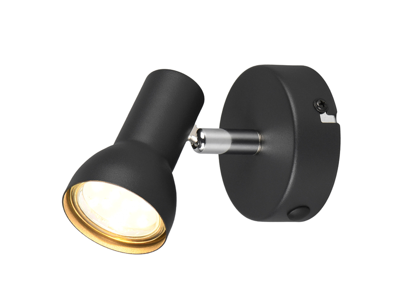 Wandstrahler CANTAR 1-flammig in Metall Schwarz, Spot schwenkbar, Breite 8cm