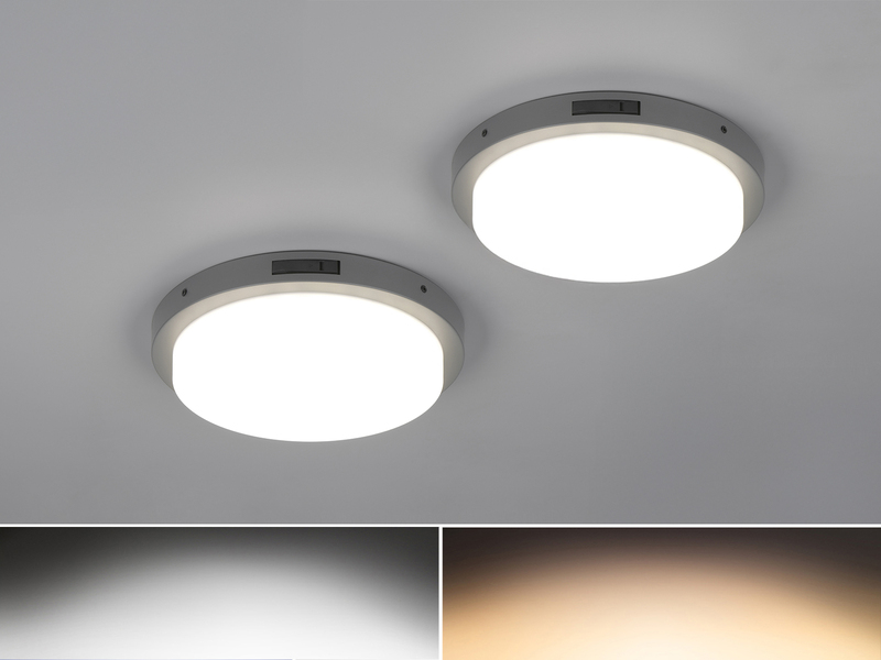 2er Set LED Außenwandleuchten mit Bewegungsmelder & Hausnummer Ø 30cm