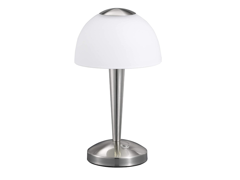 Kleine LED Tischleuchte VENTURA Silber 3-fach dimmbar, Höhe 29cm