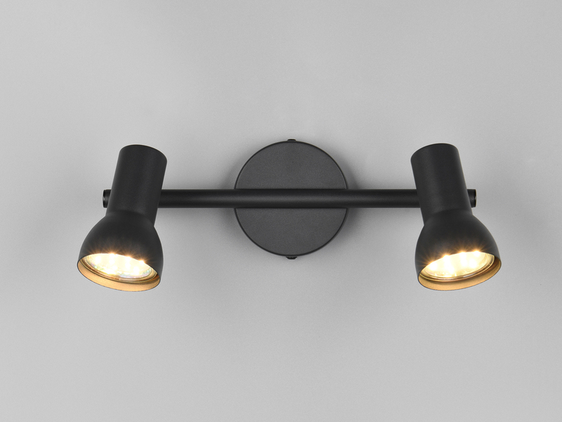 Deckenstrahler CANTAR 2-flammig Metall Schwarz, Spots schwenkbar, Breite: 25,5cm