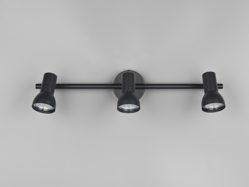 Deckenstrahler CANTAR 3-flammig Metall in Schwarz, Spots schwenkbar, B: 45,5cm