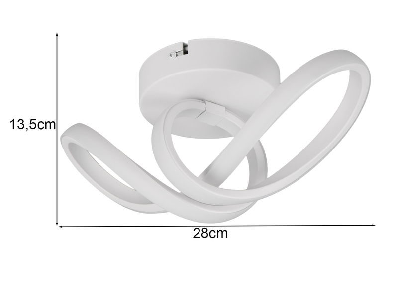 LED Decken- und Wandleuchte RUSA Metall in Weiß, Breite 28cm