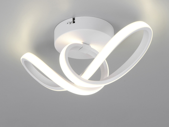 LED Decken- und Wandleuchte RUSA Metall in Weiß, Breite 28cm