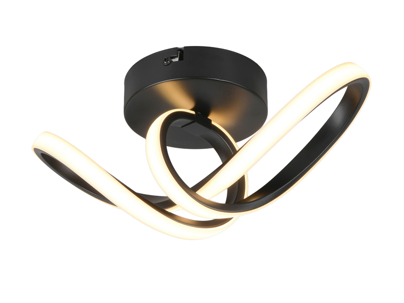 LED Decken- und Wandleuchte RUSA Metall in Schwarz, Breite 28cm