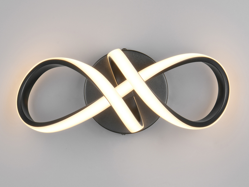 LED Decken- und Wandleuchte RUSA Metall in Schwarz, Breite 28cm