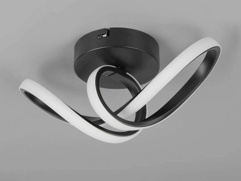 LED Decken- und Wandleuchte RUSA Metall in Schwarz, Breite 28cm